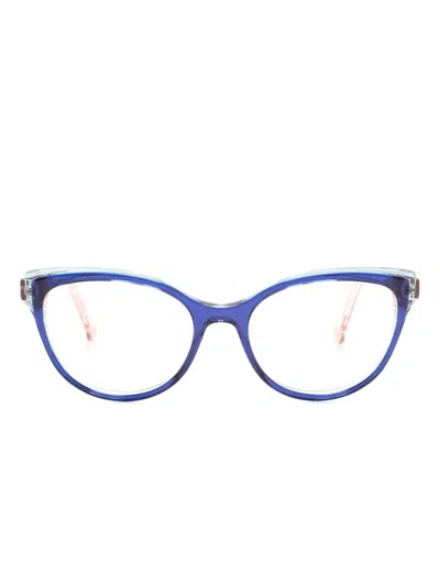 Carolina Herrera Round-frame Glasses In Blue