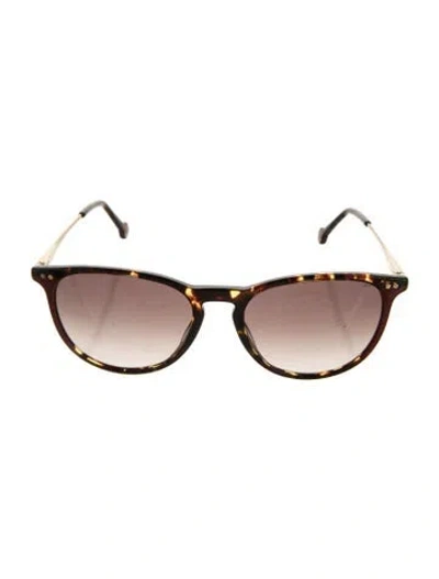 Pre-owned Carolina Herrera Round Gradient Sunglasses In Brown