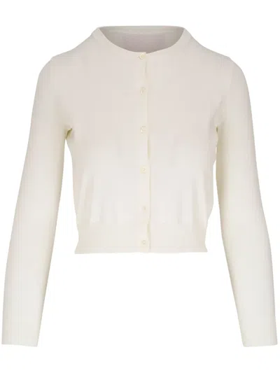 Carolina Herrera Round-neck Button-up Cardigan In White
