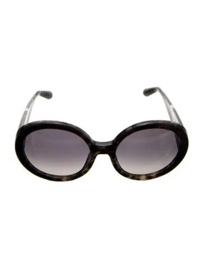 Pre-owned Carolina Herrera Round Tinted Sunglasses In Brown