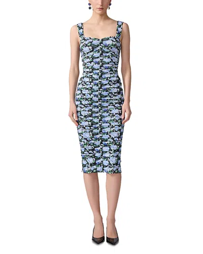 Carolina Herrera Ruched Dress In Blue
