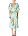 Carolina Herrera Floral-print Ruched Front Midi Dress With Belted Waist