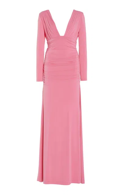 CAROLINA HERRERA RUCHED JERSEY GOWN