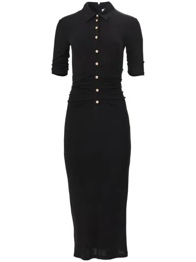 CAROLINA HERRERA RUCHED MIDI DRESS