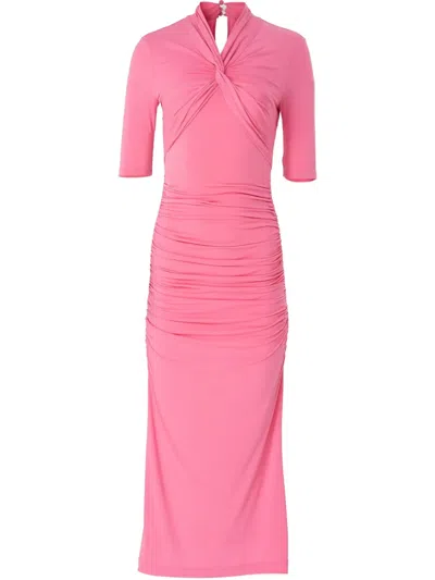 CAROLINA HERRERA RUCHED MIDI DRESS