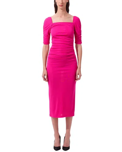 Carolina Herrera Ruched Midi Dress In Pink