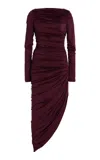 Carolina Herrera Ruched Midi Dress In Purple