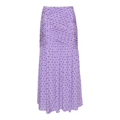 Carolina Herrera Ruched Midi Skirt In Purple