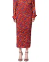 Carolina Herrera Ruched Midi Skirt In Red