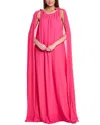 Carolina Herrera Ruched Neck Halter Gown In Pink