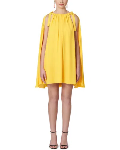 Carolina Herrera Cape-design Mini Dress In Yellow