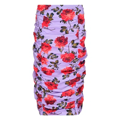 Carolina Herrera Floral-print Ruched Midi Skirt In Multi