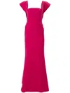 Carolina Herrera Draped Sleeveless Flared Gown In Pink