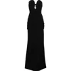 Carolina Herrera Strapless Ruched Layered Velvet Gown In Black