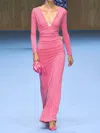 Carolina Herrera Ruched Stretch Jersey Gown In Hot Pink In Pink