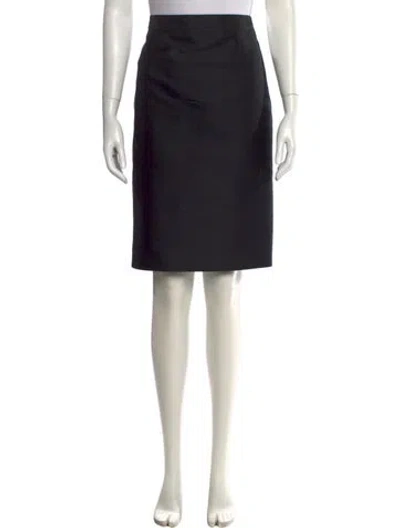 Pre-owned Carolina Herrera Ruffle Embellishment Knee-length Skirt In Black