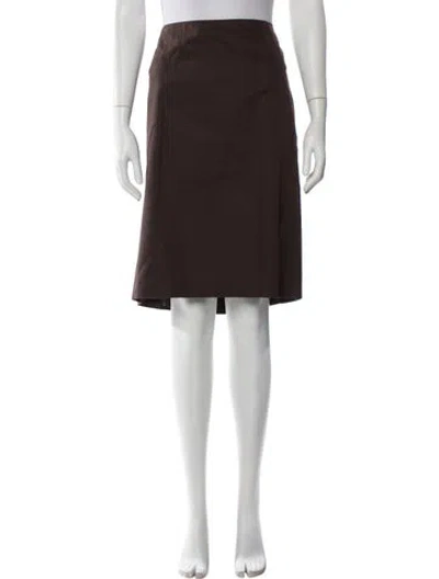 Pre-owned Carolina Herrera Ruffle Embellishment Knee-length Skirt In Brown