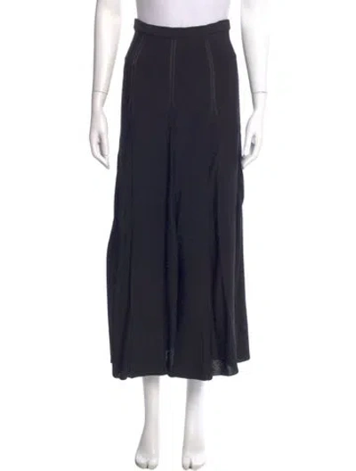 Pre-owned Carolina Herrera Ruffle Embellishment Midi Length Skirt In Blue