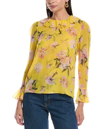 CAROLINA HERRERA CAROLINA HERRERA RUFFLE NECK SILK TOP