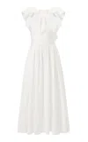 Carolina Herrera Ruffled Cotton Dress In White