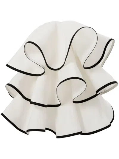 Carolina Herrera Ruffled Mini Dress In White