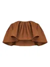 Carolina Herrera Ruffled Top In Brown
