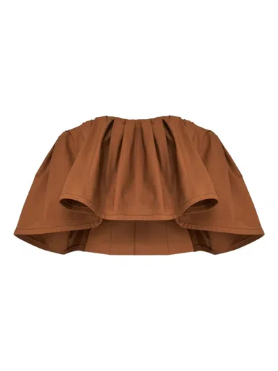 Carolina Herrera Ruffled Top In Brown