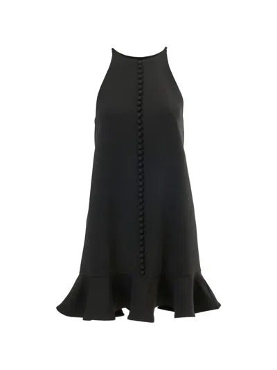 Carolina Herrera Ruffle-hem Mini Dress ‌ In Black