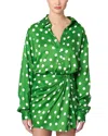Carolina Herrera Sarong Mini Silk-blend Wrap Skirt In Green