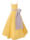 Carolina Herrera Belted Silk-faille Gown In Yellow