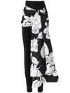 Carolina Herrera Draped Floral-print Faille And Crepe Slim-leg Pants In Black