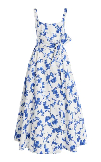 CAROLINA HERRERA SASH-DETAILED STRETCH-COTTON MIDI DRESS