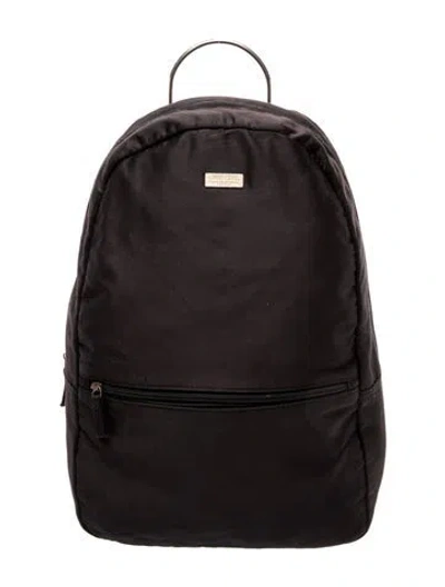 Pre-owned Carolina Herrera Satin Backpack In Black