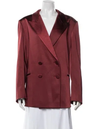 Pre-owned Carolina Herrera Satin Blazer W/ Tags In Red