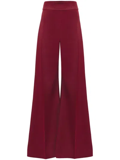 Carolina Herrera Satin Palazzo Trousers In Red