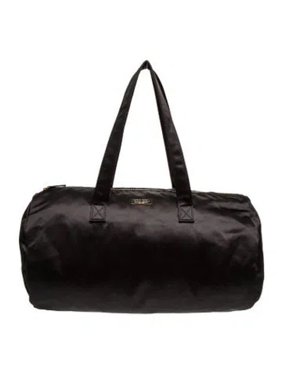 Pre-owned Carolina Herrera Satin Shoulder Bag In Black