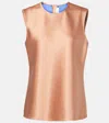 Carolina Herrera Satin Top In Orange