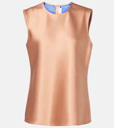 Carolina Herrera Satin Top In Orange