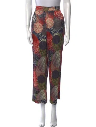 Pre-owned Carolina Herrera Satin Wide Leg Pants In Blue