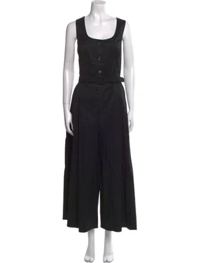 Pre-owned Carolina Herrera Scoop Neck Jumpsuit In Black