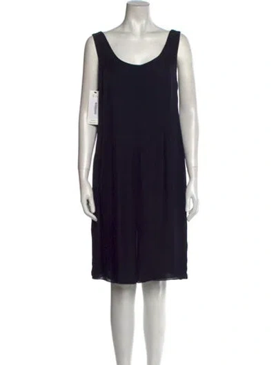 Pre-owned Carolina Herrera Scoop Neck Knee-length Dress In Black