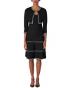 Carolina Herrera Pearl Embroidered Knit Bolero Sweater In Black