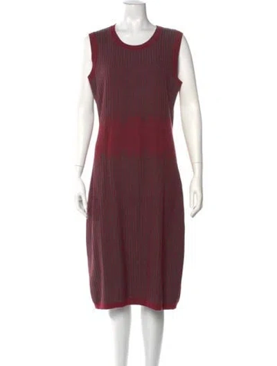 Pre-owned Carolina Herrera Scoop Neck Midi Length Dress In Gray