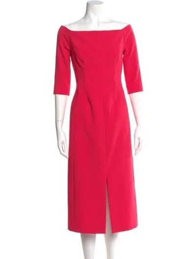 Pre-owned Carolina Herrera Scoop Neck Midi Length Dress In Pink