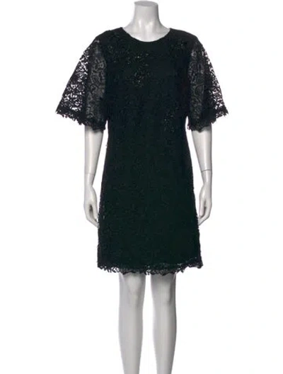 Pre-owned Carolina Herrera Scoop Neck Mini Dress In Black