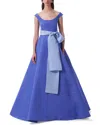 Carolina Herrera Scoop Neck Silk A-line Gown