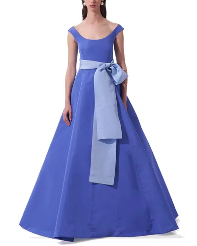 Carolina Herrera Scoop Neck Silk A-line Gown In Purple
