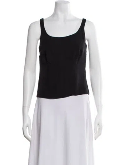 Pre-owned Carolina Herrera Scoop Neck Sleeveless Top In Black