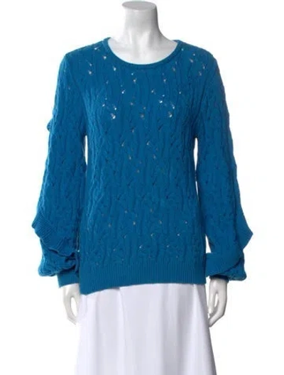 Pre-owned Carolina Herrera Scoop Neck Sweater In Blue