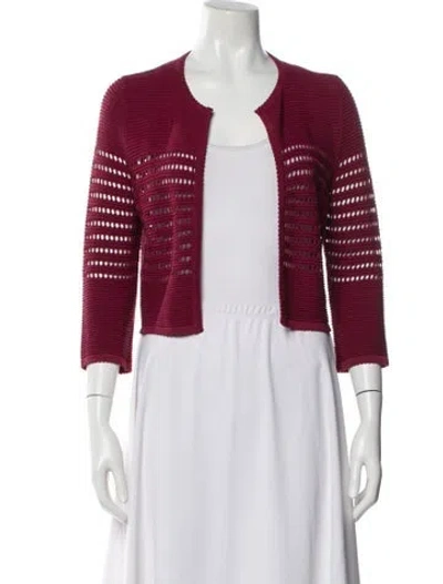 Pre-owned Carolina Herrera Scoop Neck Sweater In Burgundy